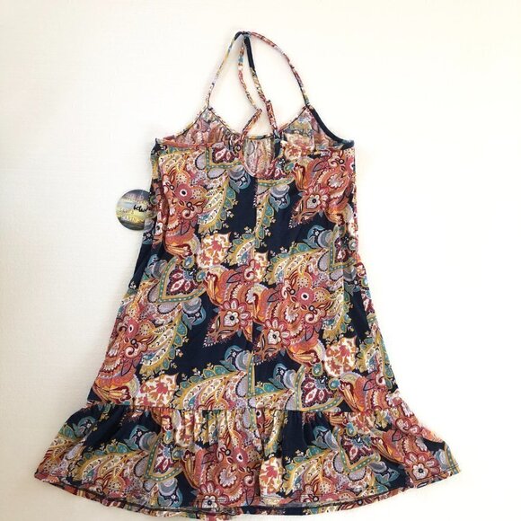 NWT Bebop Halter Paisley Sundress Ruffle Stretchy Size Medium - Picture 3 of 8